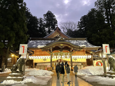白山比咩神社へ初詣に行ってきました。今月の言葉は「以心伝心」